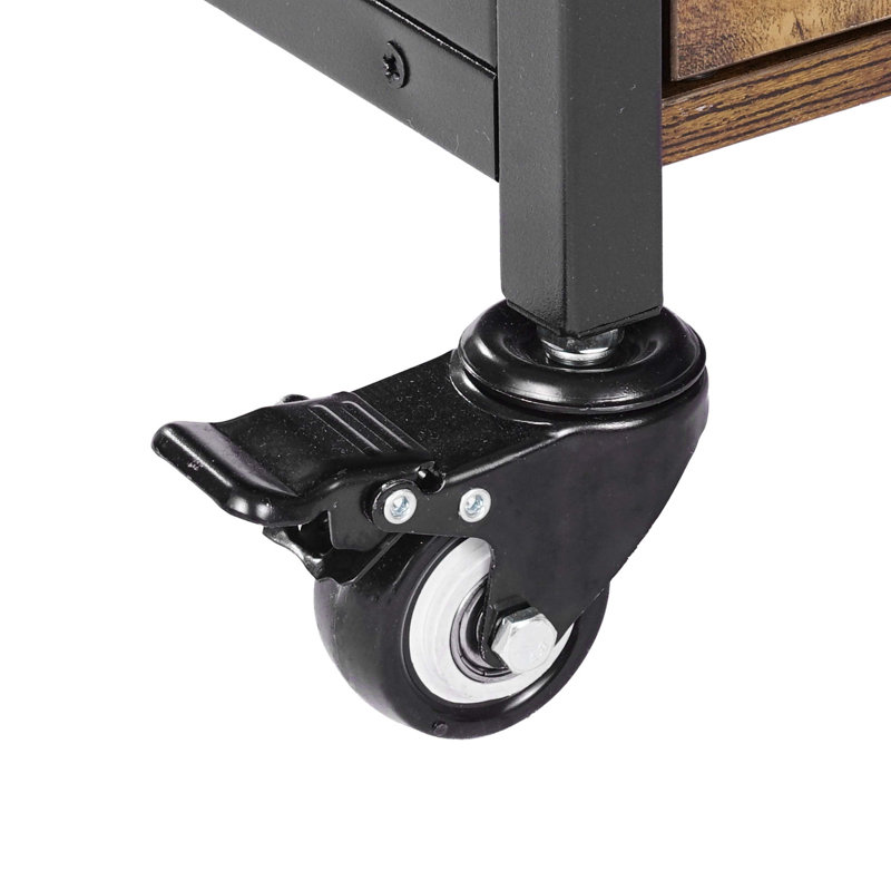 Armoire à café, armoire à café de style campagnard de 24 pouces avec rangement, table mobile avec roulettes et porte grillagée, buffet pour la cuisine, vestibule