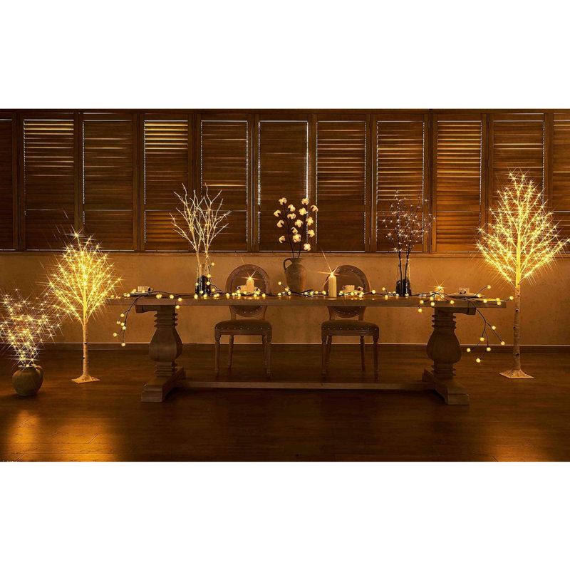 Lighted Birch Twig Branches 30IN 150 LED Plug In With Timer And Dimmer, Artificial Tree Branch With Lights
