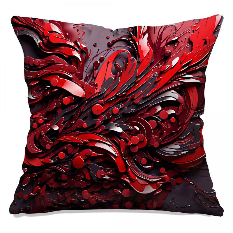 Coussins décoratifs Red Fluid, 14 X 14 pouces