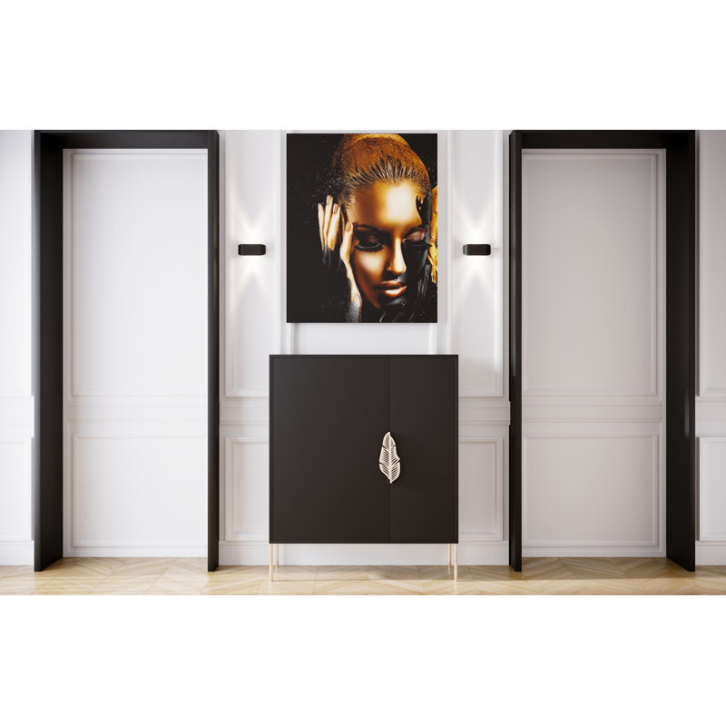Phillipsburg 8 Pair Shoe Storage Cabinet, Black