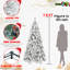 Arbre de Noël 9 pi en flocage pour les fêtes, pointes de 1964, branches enneigées, assemblage à charnières pour une installation rapide, support en métal massif, événements appropriés
