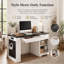 Bureau cannelé moderne de 55 po Aurevon - Organisation verticale et puissance intégrée pour votre studio de création compact-120023746