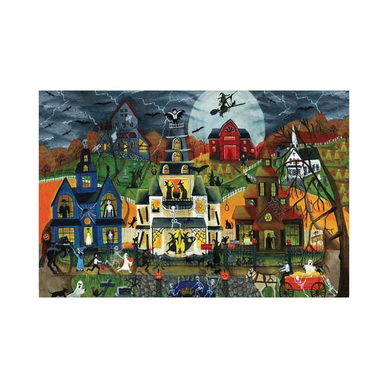 Spooky Street par Cheryl Bartolo, reproduction d’art, Pas de tapis, Toile tendue, H 26 po x l 40 po x P 1,5 po