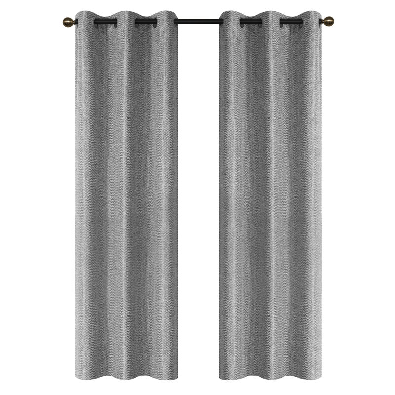 Circleville Blackout Curtains / Drapes Pair, Charcoal 