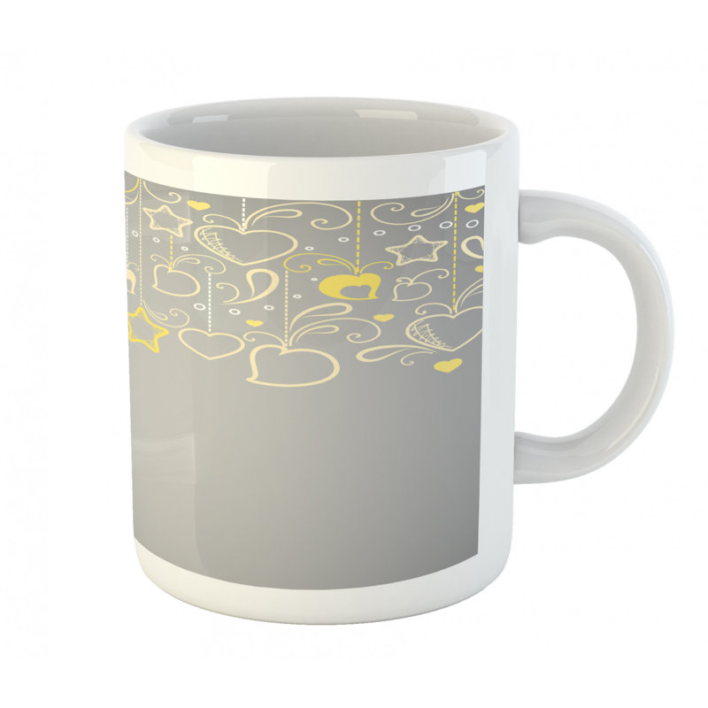 Grande tasse à café coeurs et fleurs