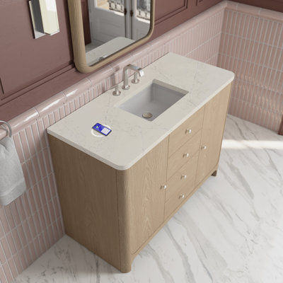 Meuble-lavabo simple 48 po avec chargeur sans fil Freepower Gracyn