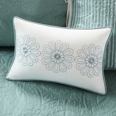 Blue Medallion Twin Daybed Cover , 6 Reversible, Includes Cover, , 3 Shams, And Decorative Pillow, Machine Washable Reversible In Blue, Mattress, Print, 12X18 Pillow