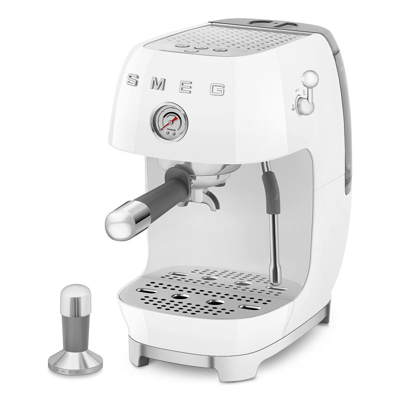 Smeg Manual Espresso Maker With Cold Brew, White