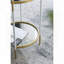 Étagère en verre à 3 niveaux avec silhouette élancée haute - blanc et or, 16 po x 39,5 po