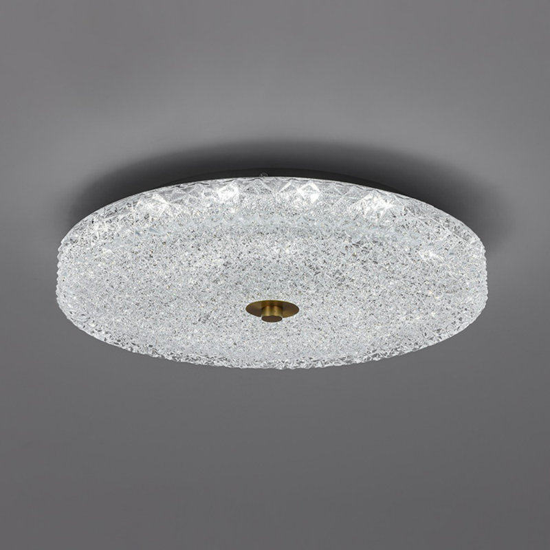 Round Glass Dimmable LED Flush Mount