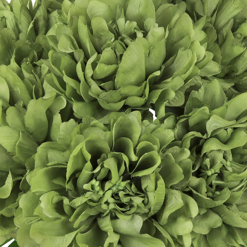 Artificial Hybrid Peony Flower Stem Bush Bouquet, Vert olive