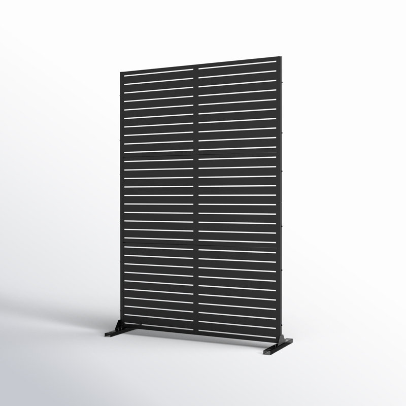 6 ft. H x 4 ft. W Metal Privacy Screen, Black