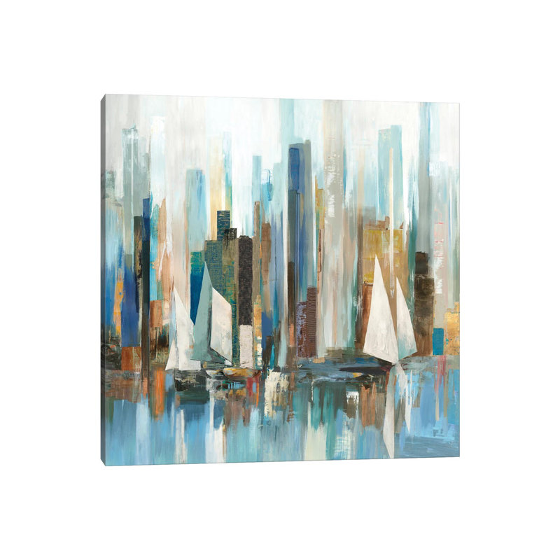 "Regatta I" par Allison Pearce, reproduction d’art, Toile tendue, Pas de tapis, H 37 po x l 37 po x P 1,5 po