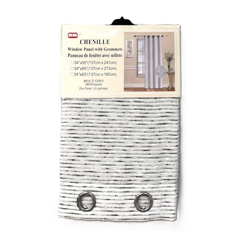 (54x63") Chenille Ring Panel-Multi Grey, 54" W x 63" L