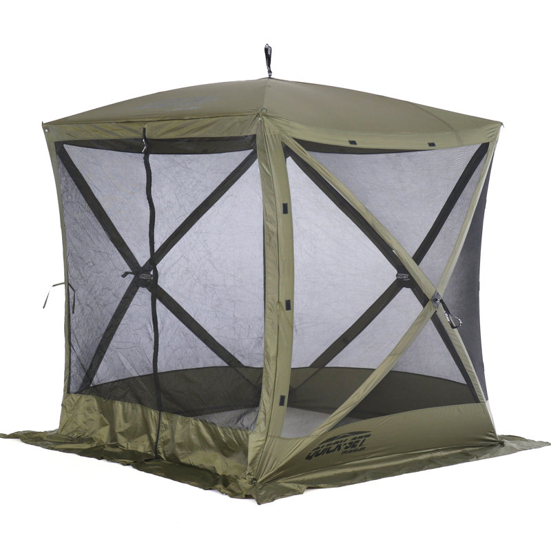 Quick-Set Green and Brown Portable Outdoor Camping Gazebo Shelter