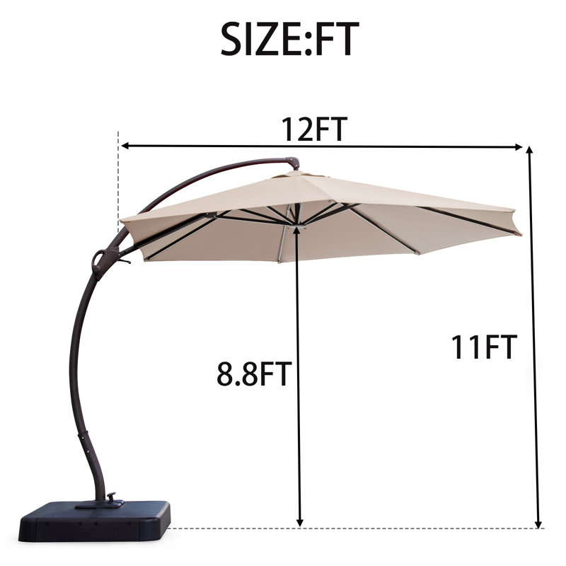Parasol de patio pour l'extérieur, Kaki