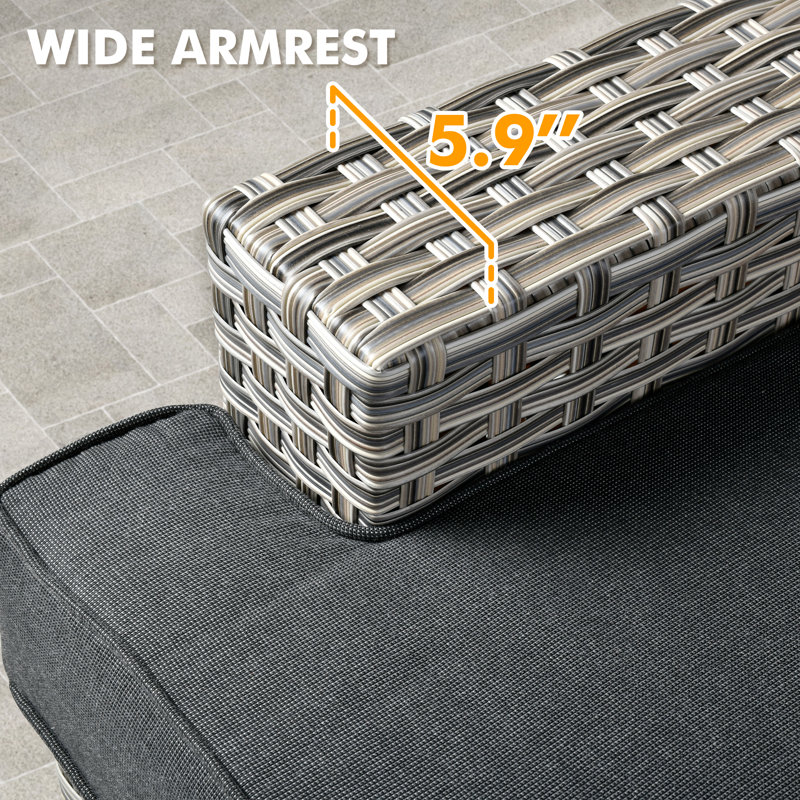 Outdoor Sofa 7-piece Set With Stove, Black