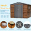Remise en fer 6 * 8Ft - Extérieur imperméable et portes fonctionnelles extérieures spacieuses et lumineuses