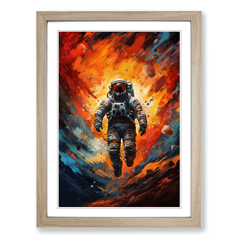 Single Picture Frame Print on Wood, 34cm H x 25cm W, Oak Framed