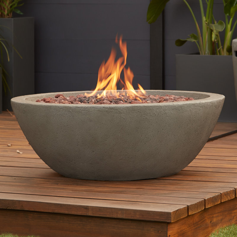 RIVERSIDE Propane Fire Bowl with Natural Gas Conversion Kit by Real Flame, Gray