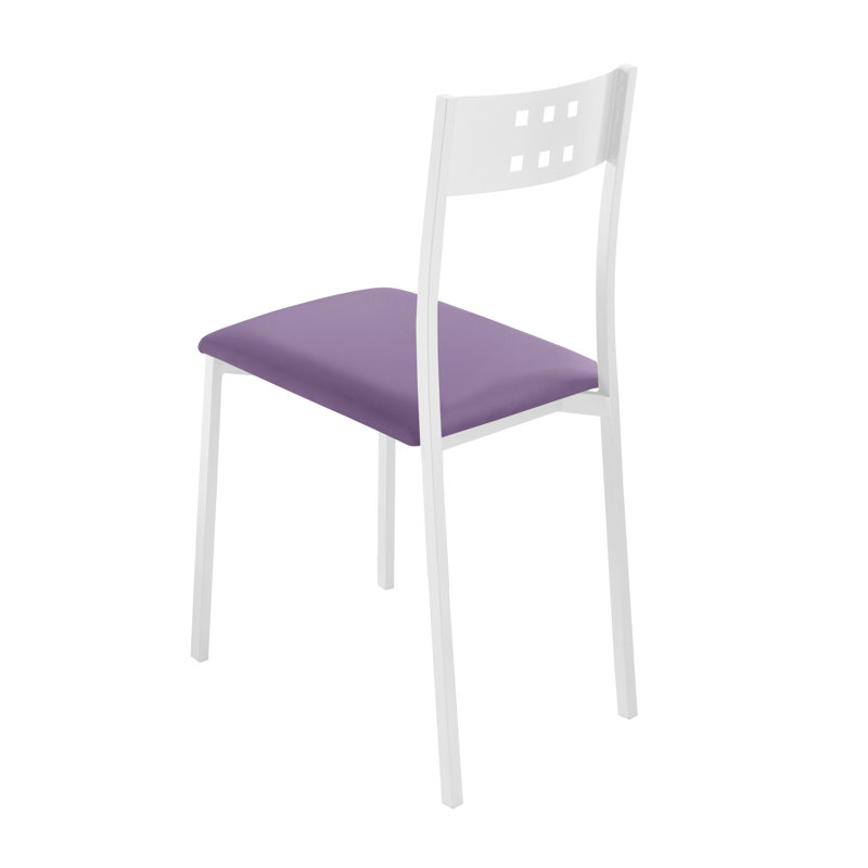 Adri 46cm H Upholstered Metal Side Chair, Purple