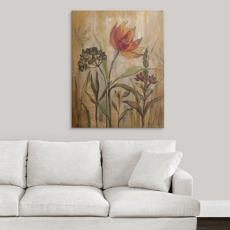 « i » par silvia vassileva,, reproduction d’art Aquarelle Garden, H 20 po x l 16 po x P 1,5 po, Toile
