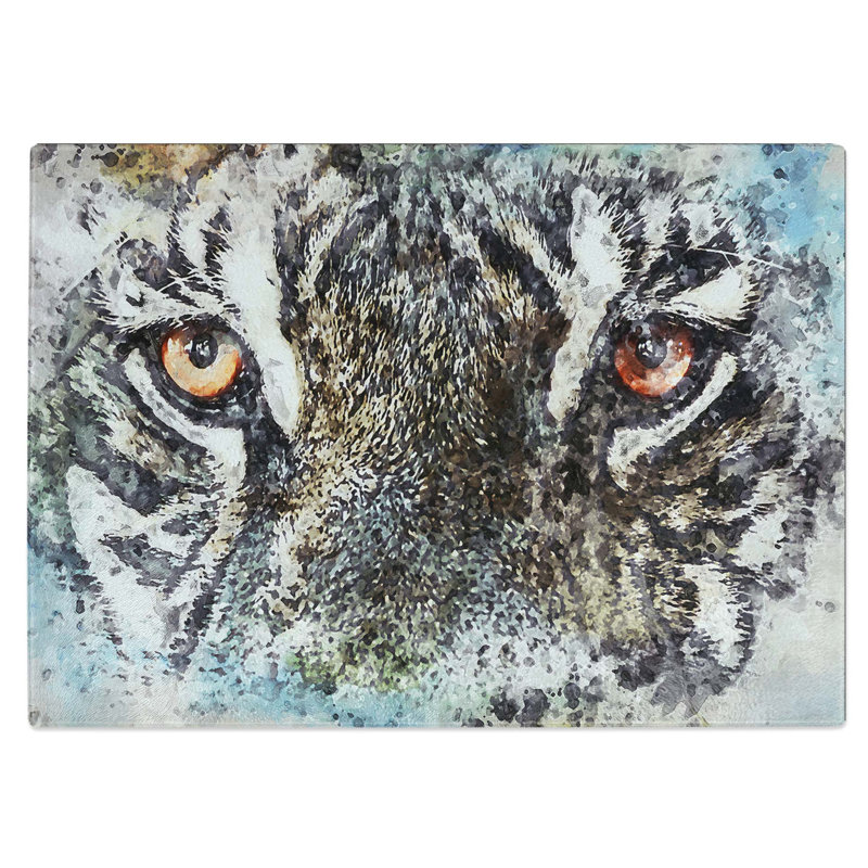Glass Eye of The Tiger in Abstract Chopping Board, 39 cm W x 28.5 cm L