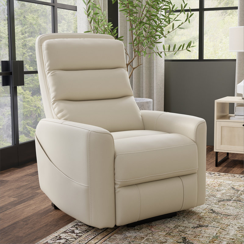 Fauteuil relevable en similicuir huître Bentley, Blanc cassé