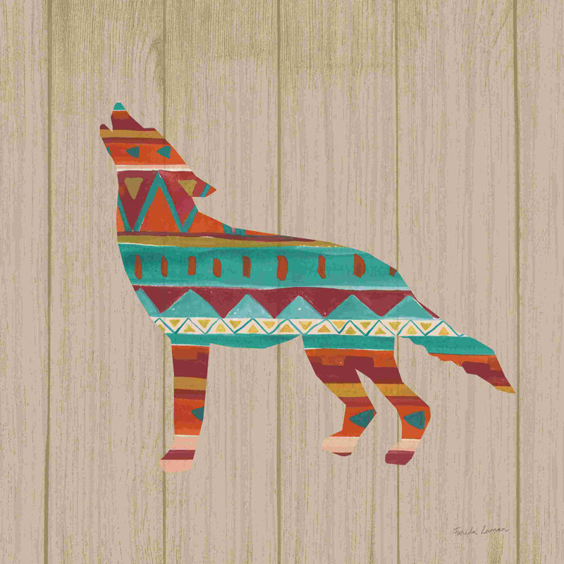 Southwestern Vibes VI sur noyer, H 12 po x l 12 po