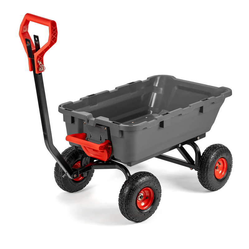 Barton Multi-function Garden Cart With 800 Lb. Capacity And Dump Bed