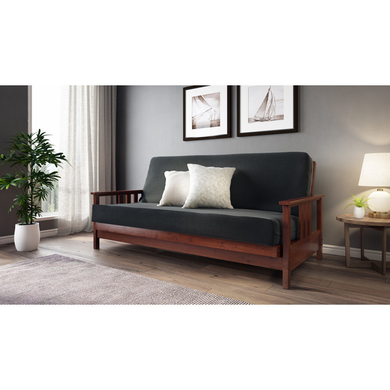 Denali Futon Frame, Warm Cherry, 37'' H x 85.25'' W x 42'' D