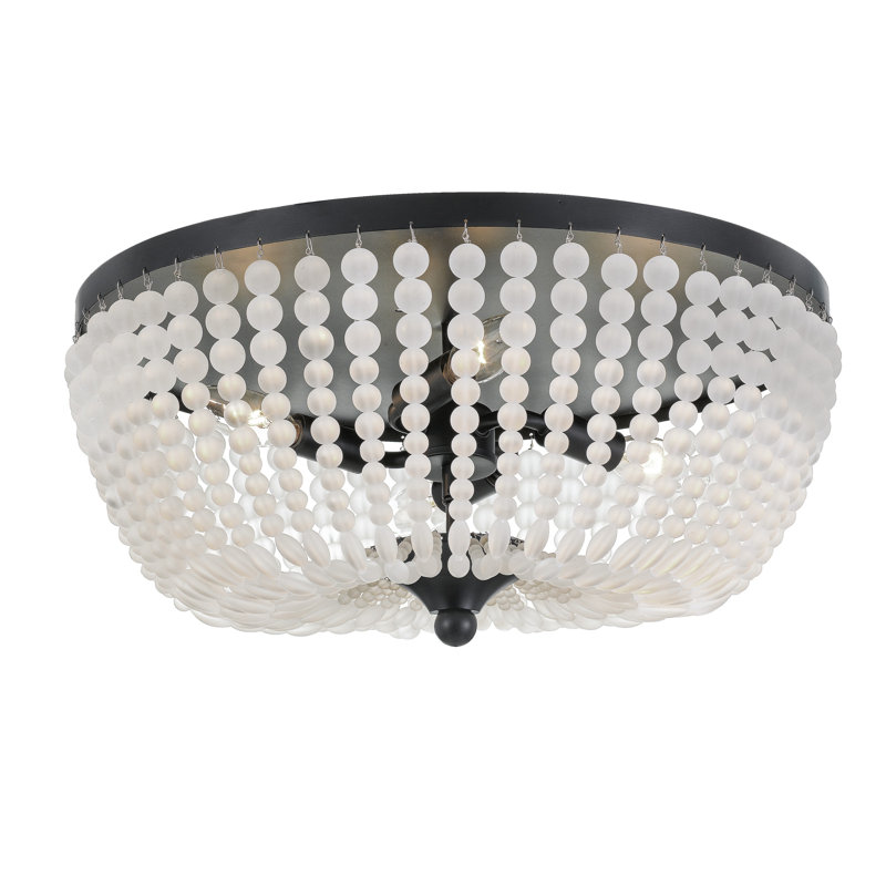 Plafonnier encastré 18 po à 4 lumières Josephine, Noir mat