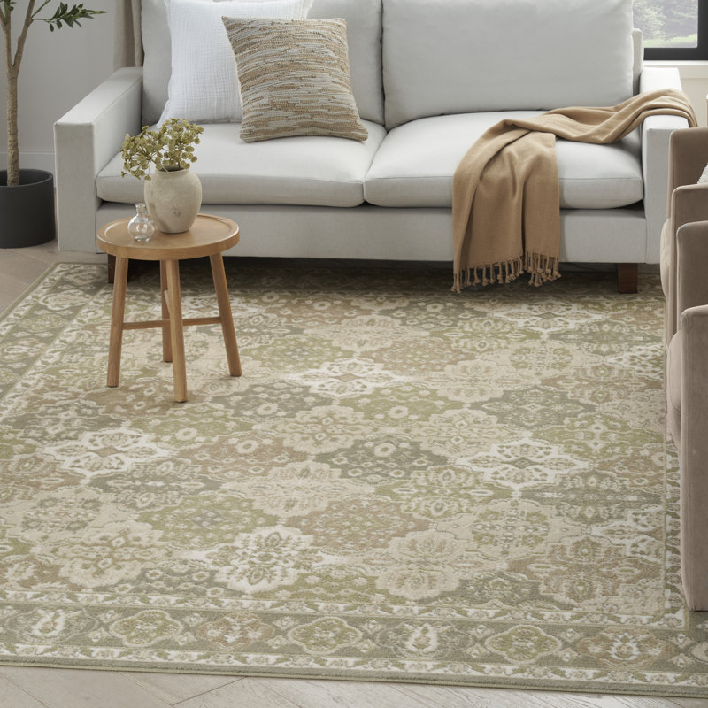 Tapis oriental rectangulaire en polypropylène tissé à la machine Bowra, Rectangle 5 pi 3 po x 7 pi 3 po