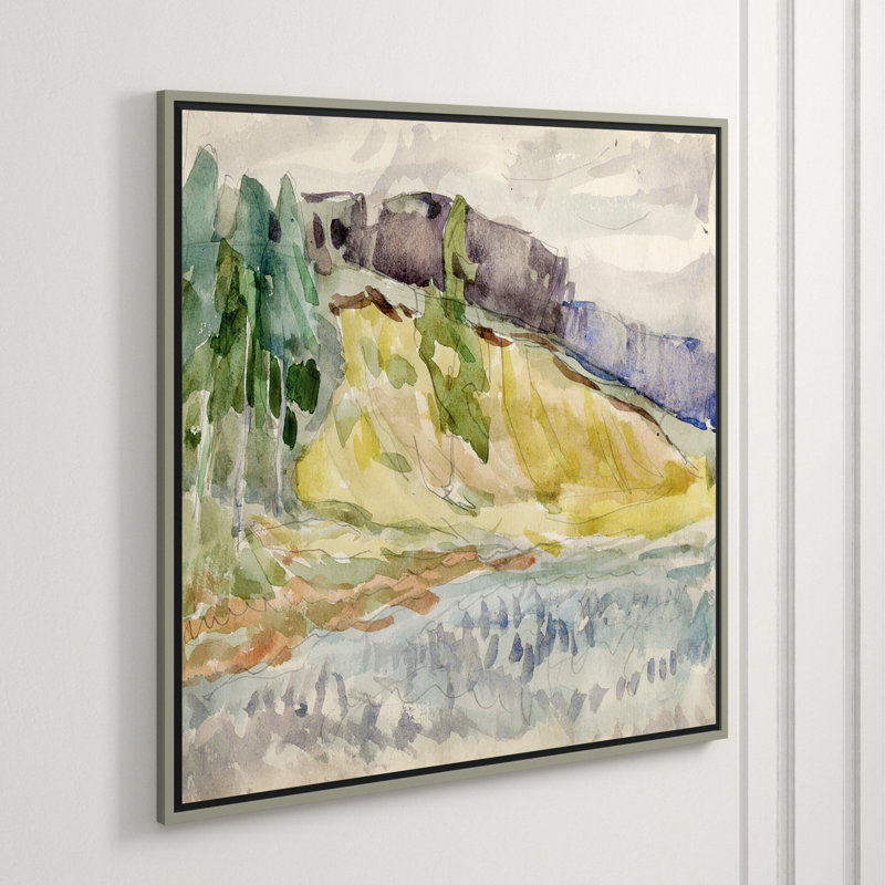 Paysage russe 2 - Peinture sur papier avec cadre flottant