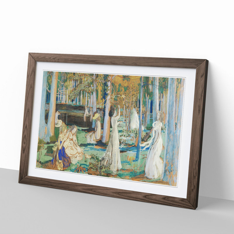 The Sacred Wood by Maurice Denis - Picture Frame Painting, 27cm H x 36cm W x 2cm D, Walnut Framed