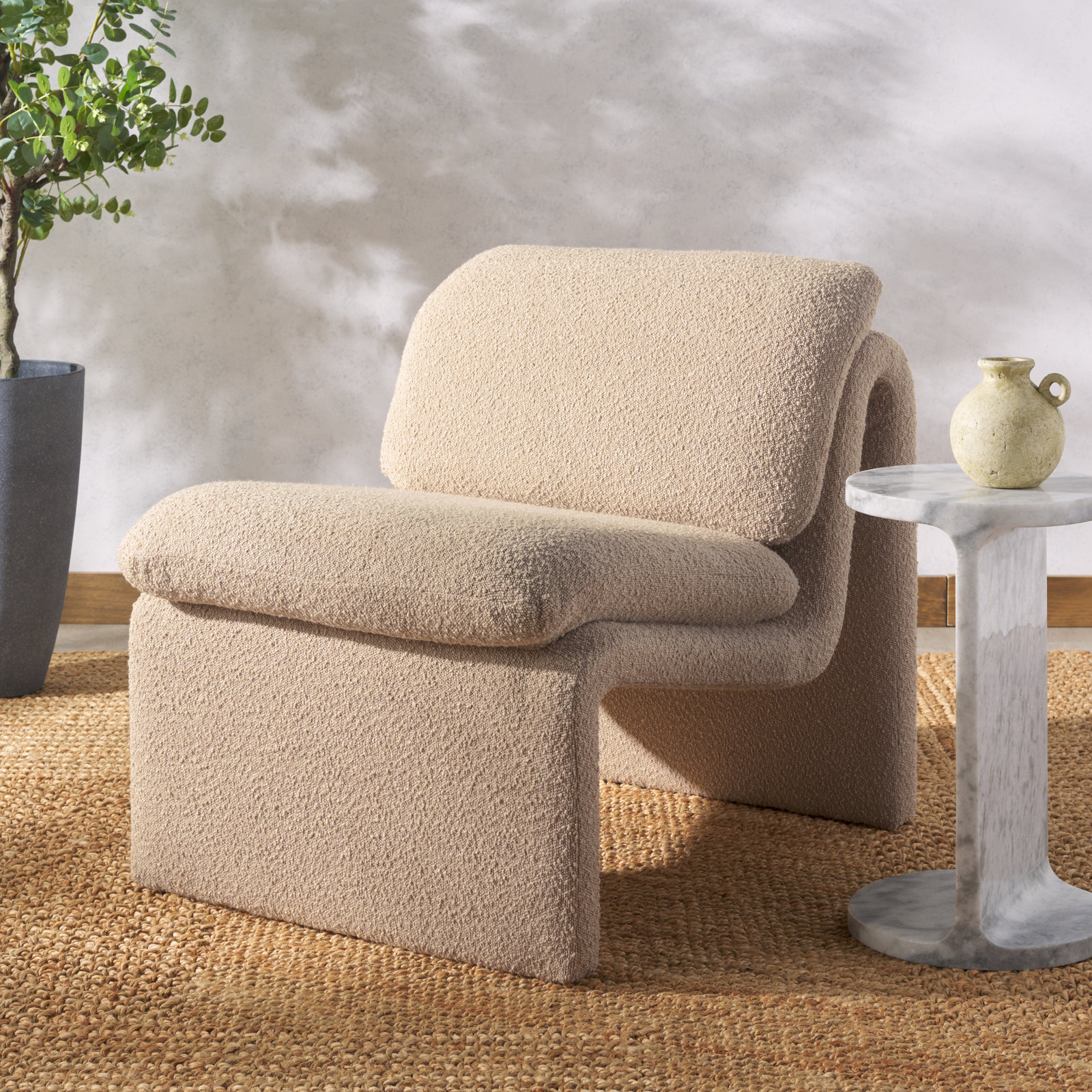 Piara Upholstered Accent Chair, Oatmeal