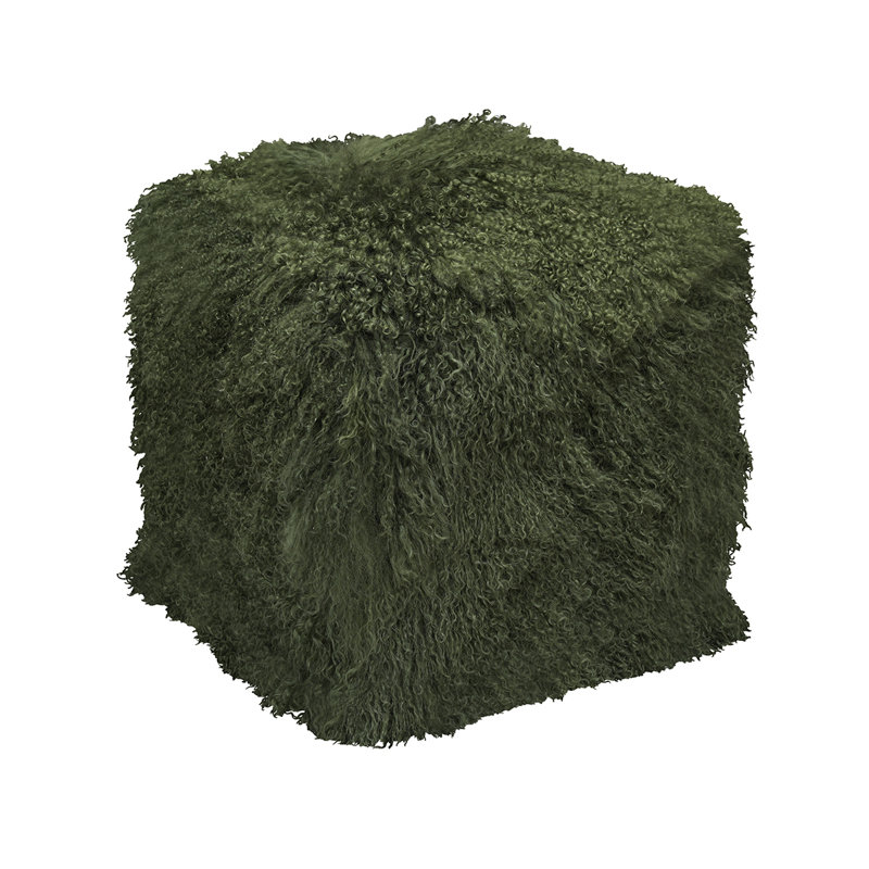 Tibetan Square Pouf, Olive Green 