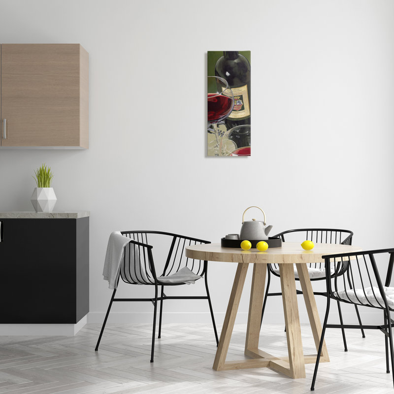 Art mural rétro sur verre et verres rouges, design par Stefano Ferreri, H 24 po x l 10 po
