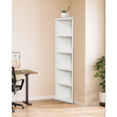 Ensemble de 2 étagères d'angle blanches H 75,25 po avec tablettes réglables pour le salon, la chambre à coucher et la cuisine