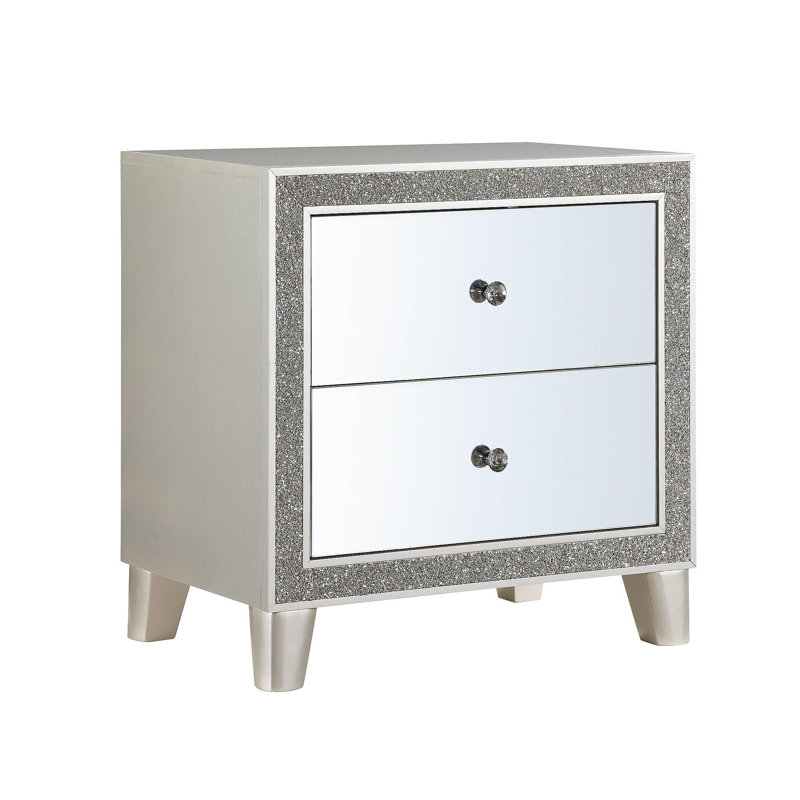 Table de chevet à finition miroir Sliverfluff
