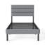 Structure de lit simple tapissier moderne avec tête de lit, sans sommier, rangement sous le lit 14 po
