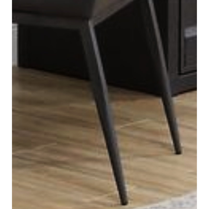 Chaise en cuir synthétique gris Cargo et finition bronze industriel