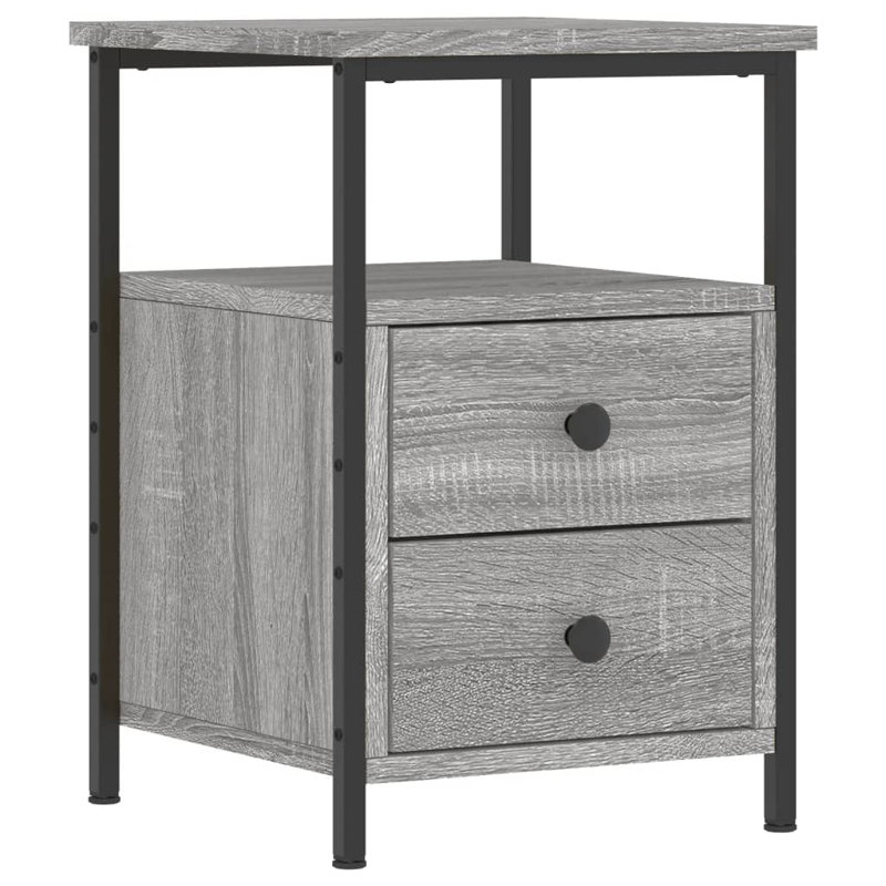 Armoire de chevet vidaXL en bois d'ingénierie, pieds réglables en fer, Sonoma gris