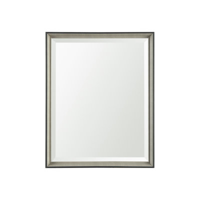 Black And Gray Framed Beveled Bathroom Vanity Mirror