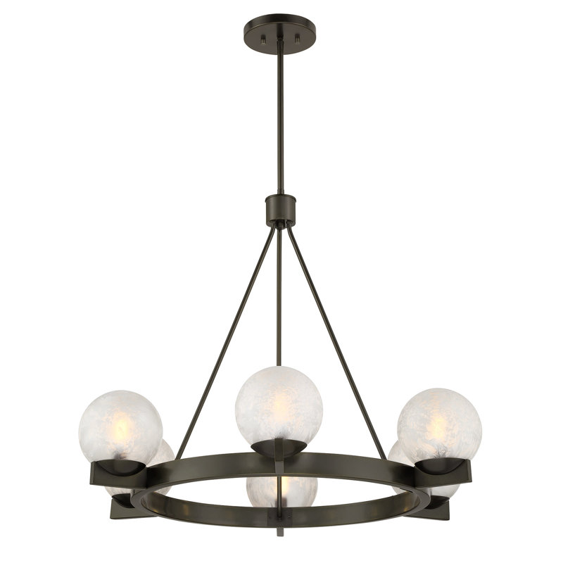 Lustre en bronze 6 lumières Darien, Bronze