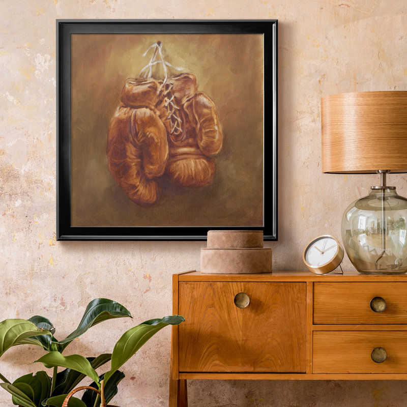 «Rustic Sports I», reproduction encadrée de qualité supérieure - prête à être accrochée, Toile avec cadre noir, Pas de tapis