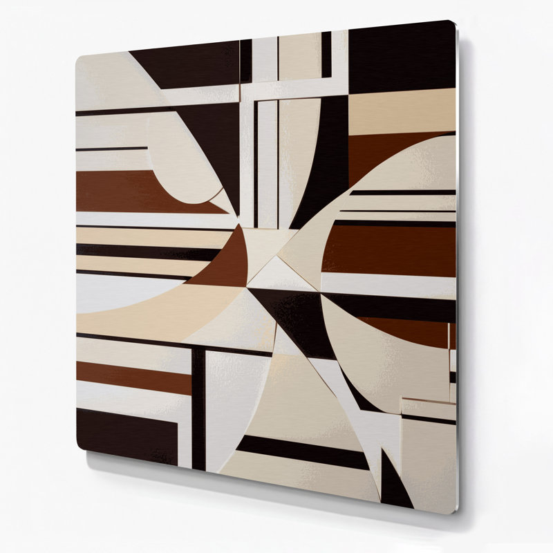 Art mural rigide en métal beige 48, H 8 po x l 8 po