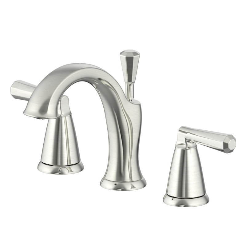 Robinet de salle de bain surdimensionné à deux poignées de 6 à 10 po avec drain Z Collection - Nickel brossé, Nickel brossé