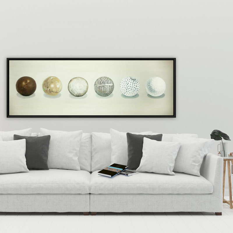 Golf Ball Evolution - Shapes Man Cave, décor de toile encadrée, H 61,25 po x l 21,25 po