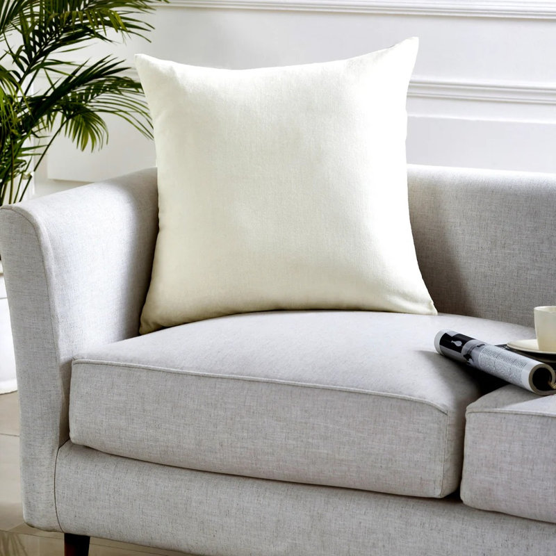Housse décorative 100% coton touffeté avec fermeture à glissière, ensemble de 2, Carré H 22 po x l 22 po, Gris anthracite